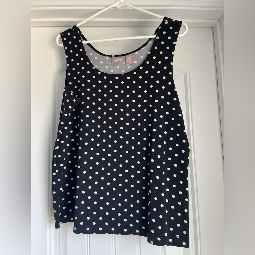 Chico's Polka Dot Tank in black/white - 2